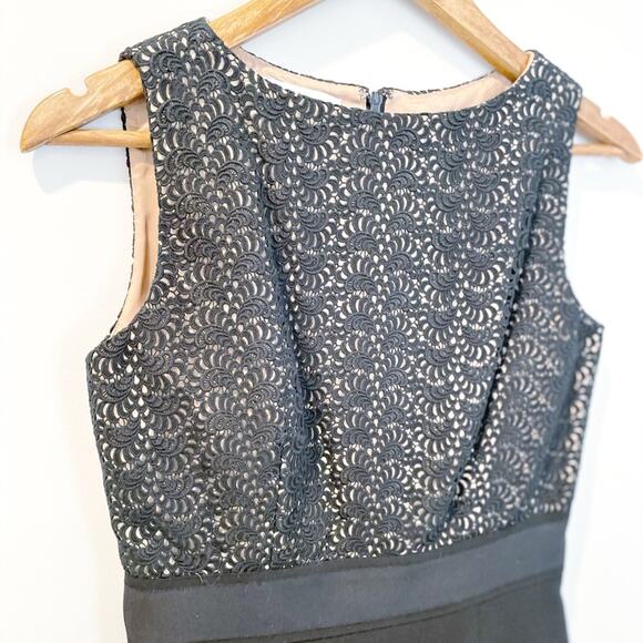 Kay Unger Lace Overlay Sheath Dress Black Size 4 LIKE NEW - Picture 6 of 16